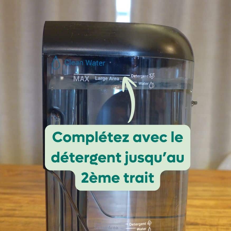 Ajout du détergent de la Clean It